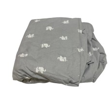 Circo 100 Cotton Crib Sheet Gray  White Elephants Fits Standard Crib Mattress