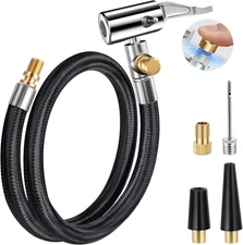 21'' Quick Air Pump Ball Release Tire Valve Extention Hose,Tire Inflator Pump
