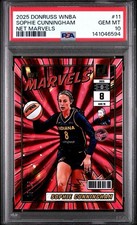 Sophie Cunningham 2025 Donruss WNBA Net Marvels Red Holo Laser #'d 19/25 PSA 10