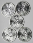 Lot 5 1985 Engelhard American Prospector 1 oz 999 Fine Silver Round