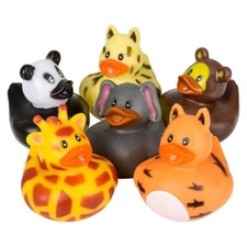 RI One Dozen 2" Zoo Animal Rubber Duckies