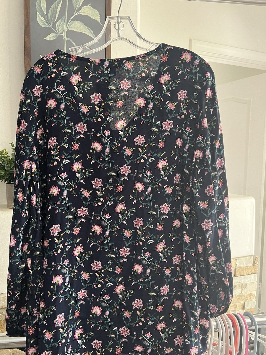 41 Hawthorn From Stitch Fix - 1X Long Sleeve - Navy Popover Tunic