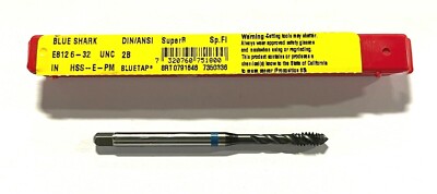 Dormer 6-32 Tap HSS-E-PM Semi Bottoming Spiral Flute Machine Tap Super B Coating