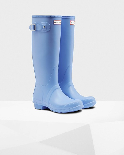 vivid blue hunter boots