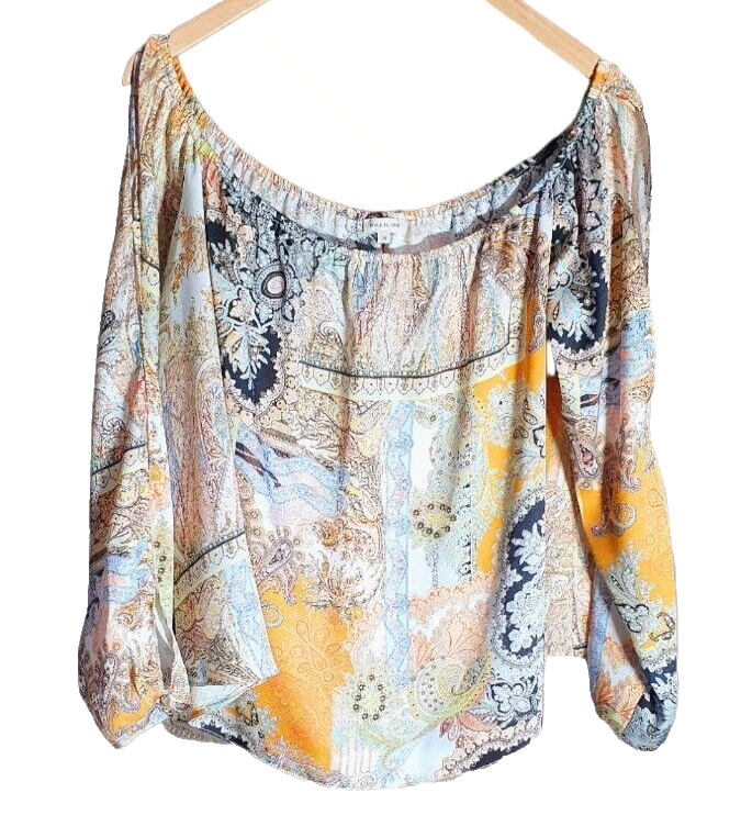 River Island Off Shoulder Paisley Blouse Women's UK Size 14