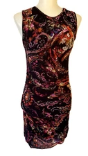 FUZZI Floral Print Midi Length Sheath Dress Womens Size Medium