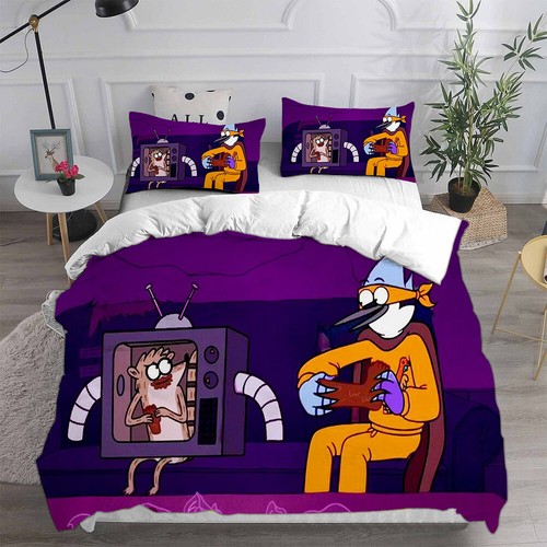 Cosplay Regular Show Mordecai Rigby 3D Bettbezug Bettwäsche Set Kissenbezug - Bild 20 von 33
