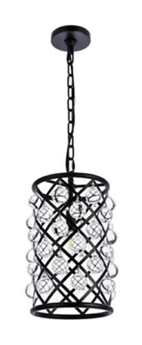 Crystal Pendant Matte Black Light Fixture Kitchen Island or Dining Room Lighting - Picture 5 of 9