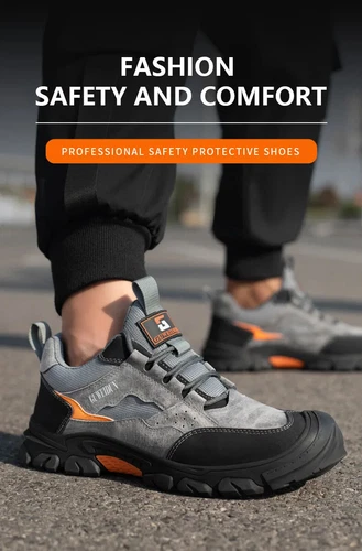 Breathable Men's Work Shoes Steel Toe Anti Smash Safety Boots Fashion Sneakers - Picture 8 of 24