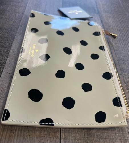 KATE SPADE NEW YORK NWT SPOTTY DOT PENCIL POUCH + ACCESSORIES 9" X 5" CLUTCH E - Picture 2 of 7