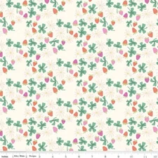 1/4 Yard 9”x42” Riley Blake "Chloe" Strawberries Clover Cream Quilt Cotton
