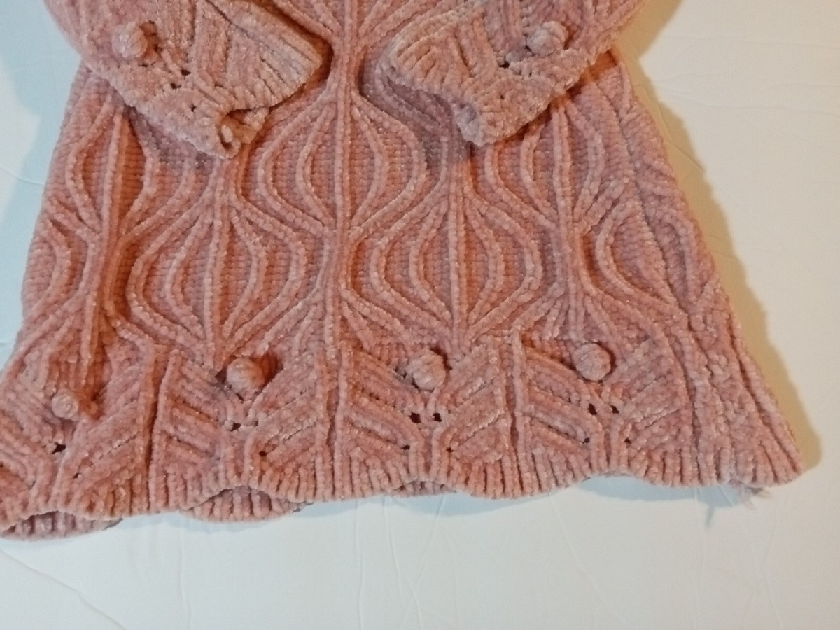Cupcakes and Cashmere Baby Girl Salmon Cable Knit Sweater Dress 6