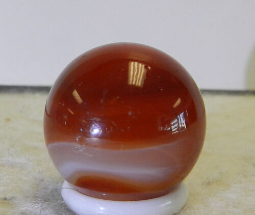 #16420m Large .75 In Vintage Akro Agate Carnelain Corkscrew Marble - Picture 4 of 13