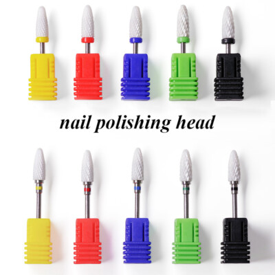 Pro Ceramic Nail Drill Bit Art Bits Tool Smooth Top Rotary Manicure Pedicure US 