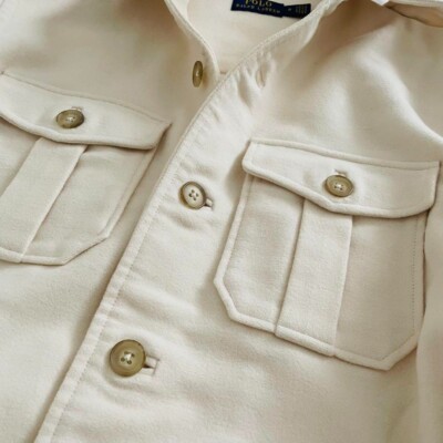 POLO RALPH LAUREN Belted Cotton Safari Jacket Women Size 0 Ivory