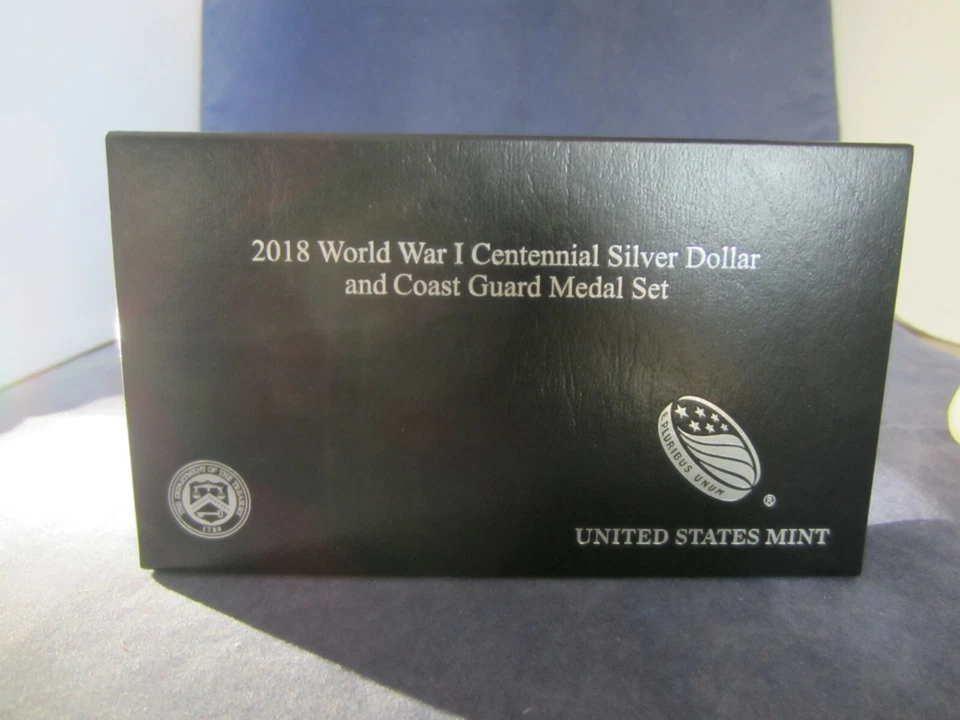 2018-P&D WWI PROOF SILVER DOLLAR & COAST GUARD MEDAL SET 1.5 TROY OUNCE - Image 2 of 4