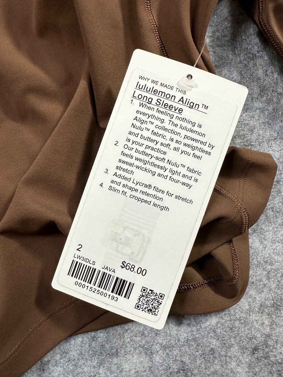 Lululemon align long sleeve cropped Java Brown size 2, 4, 6, 8, 10, 12, 14 | eBay Lululemon align long sleeve cropped Java Brown size 2, 4, 6, 8, 10, 12, 14 | eBay