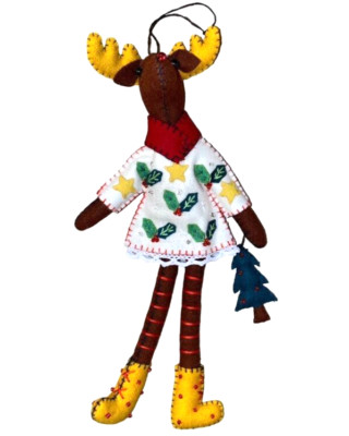 Stitch by Stitch REINDEER TREE DOLL Handmade Fair Trade Christmas Ornament Doll