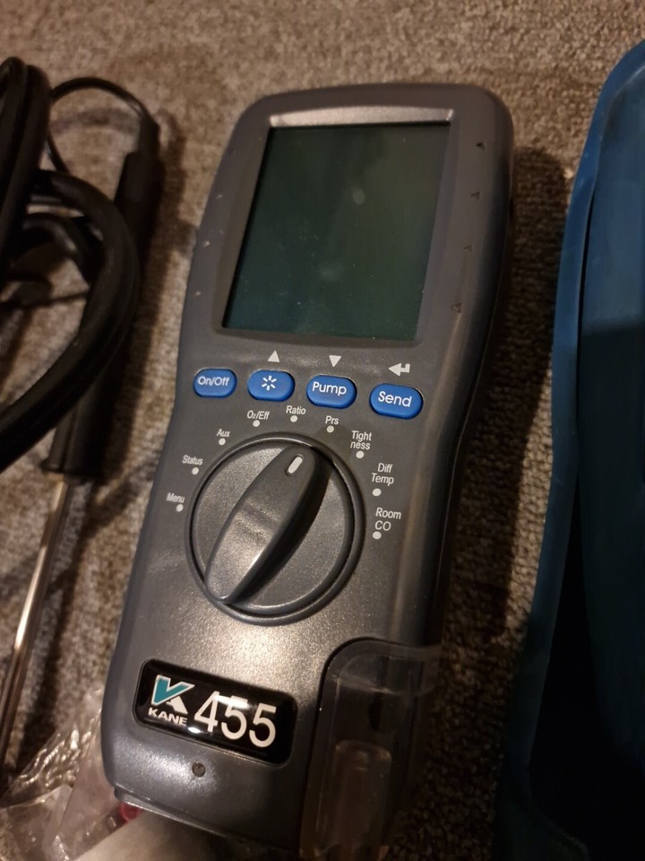 kane 455 flue gas analyser tester, complete with Printer, Probe