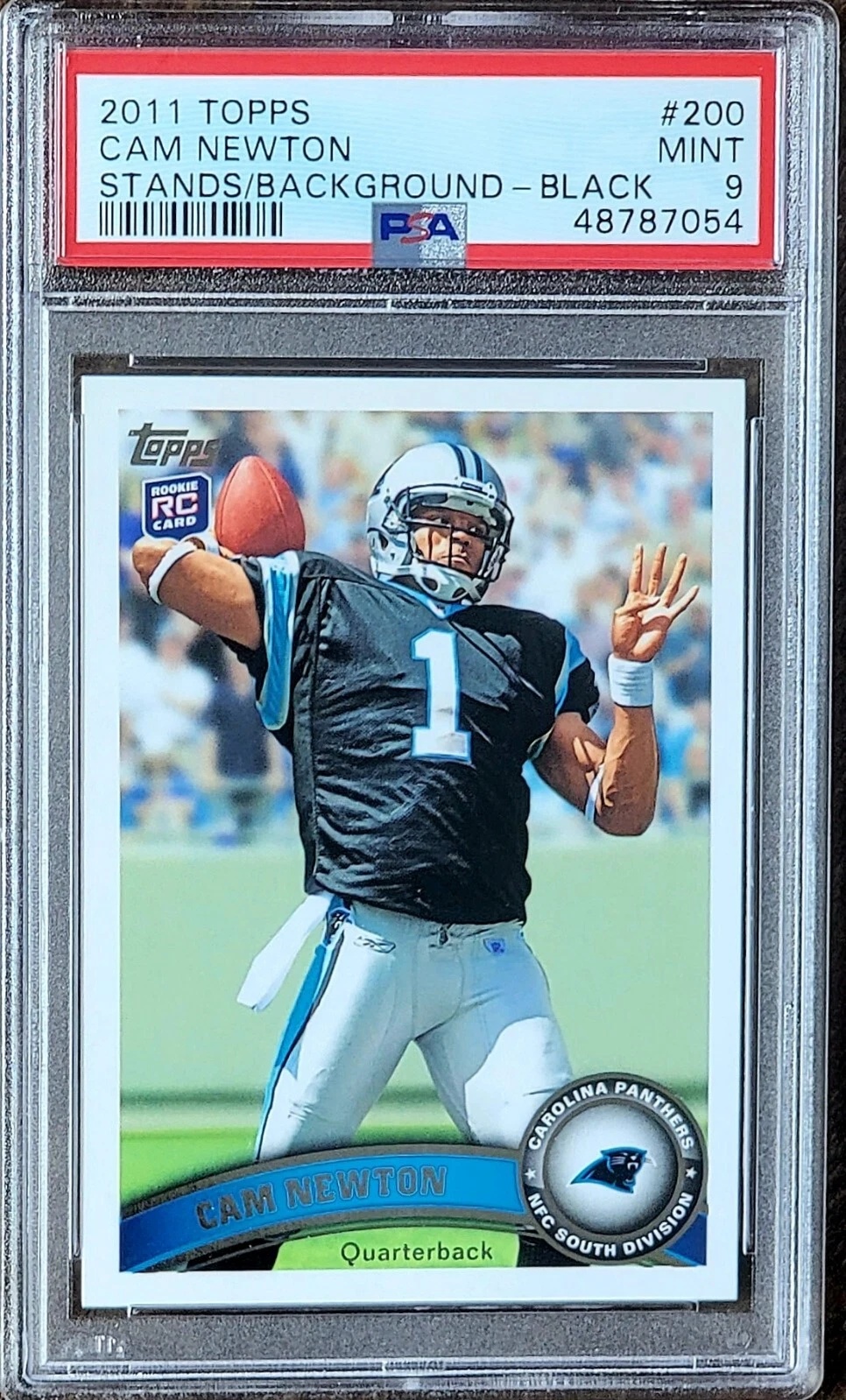Cam Newton Topps #200 Stands in Background-Black