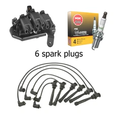 Ignition Coil Wireset & NGK Platinum Spark Plug For Hyundai Santa Fe 2.7L UF425
