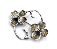 Sterling Silver 925 Stuart NYE Dogwood Flower Brooch Pin Vintage Floral Jewelry