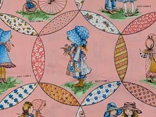 4 Yards Vintage Holly Hobbie American Greetings Corp Manes Fabric Pink
