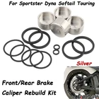 Front/Rear Brake Caliper Rebuild Kit For Harley Sportster Dyna Softail Touring