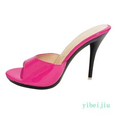 Summer Women's Peep Toe High Heel Slippers Mules Slides Sandals Evening Shoes OL