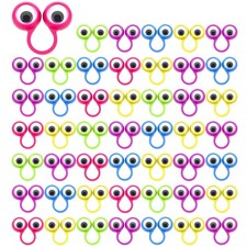 48 Pcs Eye Finger Puppets Toys Set Eyeball Rings Eye on Rings for Kids Googly...