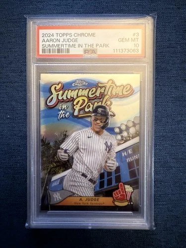 2024 Topps Chrome Baseball Aaron Judge Summertime In The Park Insert PSA 10