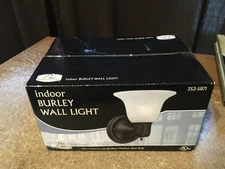 PATRIOT LIGHTING BURLEY WALL LIGHT INDOOR BRONZE FINISH ALABASTER GLASS NEW