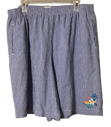 Vintage Napa Valley Shirt & Shorts Set Women 2X Blue Gingham Embroidered Cottage - Picture 19 of 24