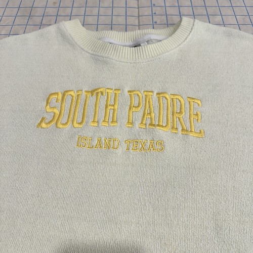 Vintage South Padre Texas Island Pullover Sweatshirt Adult XL Comfortex Yellow - Picture 5 of 18