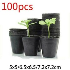Black Plastic Plant Pots 100 Pack Suitable for Indoor and Outdoor Plants
