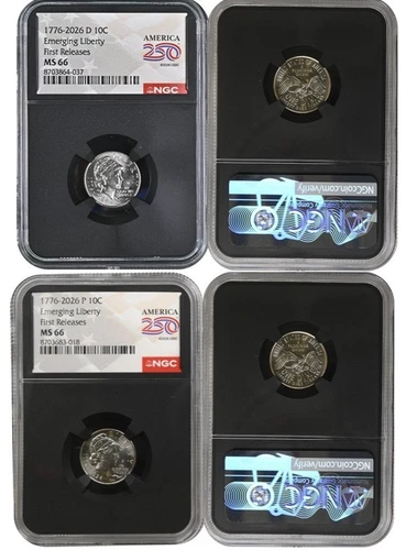 2026 D/P Emerging Liberty 10C Two Coin Set NGC MS66 First Releases #2830B