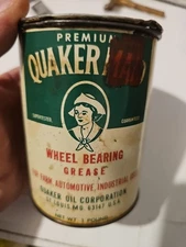 Vintage Quaker Maid Wheel Bearing Grease Empty 1lb Can - Quaker Oil - St. Louis