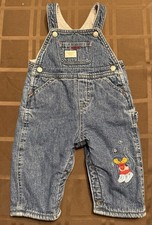 Oshkosh Baby B  gosh Denim Overalls Fleece Lined Blue USA Made 3-6M