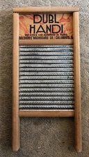 Dubl Handi Columbus Vintage Washboard Co. Double Sided Scrub Board 18" X 8 1/2"