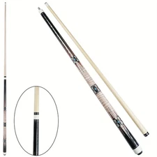 57in Tiger Stripe Pool Cue, Maple Wood, Professional Low Deflection