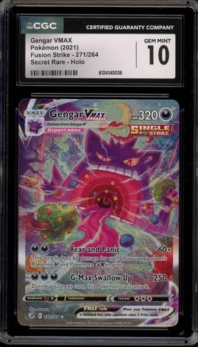 Pokemon Gengar VMAX Fusion Strike Secret Rare Full Alt Art #271 CGC 10 Gem Mint