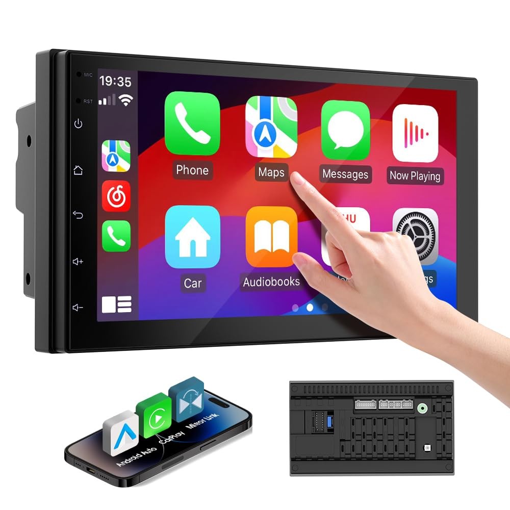 Autoradio 2 Din 7" HD CarPlay Wireless Android Auto - Installazione Facile