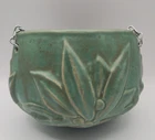 McCoy Pottery Green Leaf and Berry Hanging Planter Matte Vintage As-Is