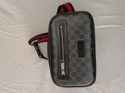 Gucci GG Supreme Eden Bauchtasche / Belt Bag Schwarz Grau