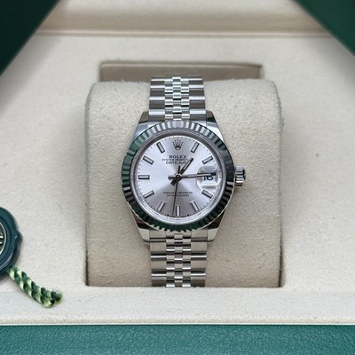 Rolex Lady-Datejust Silver Index Dial Stainless Steel Fluted Bezel Jubilee