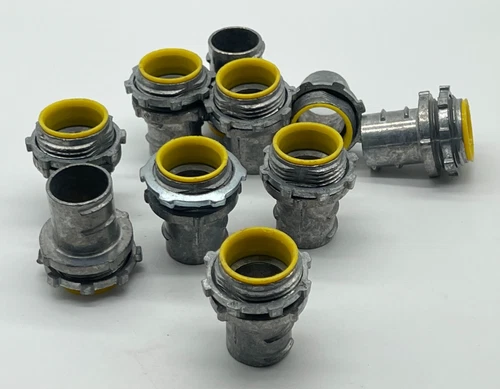 NEW, 1 in. Flexible Metal Conduit (FMC) Screw-In Connectors , Lot of 10