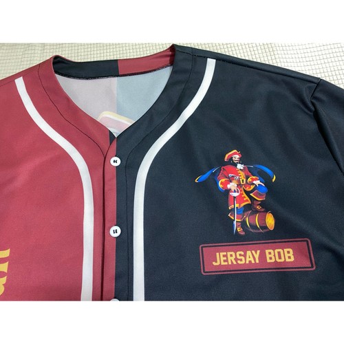 Black And Red Captain Morgan Baseball Jersey "Jersay Bob" Size 5XL 34x34 - Picture 6 of 11