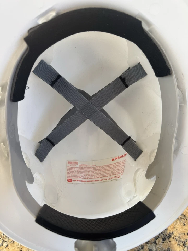 Fibra-Metal Honeywell Blanco E2RW Termoplástico Gorra Estilo Sombrero Rígido 8 Puntos NUEVO Foto 4 de 4