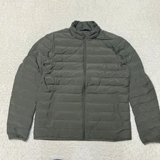 Helly Hansen Jacket Men Large Green Mono Puffer Lightweight Full Zip Hiking