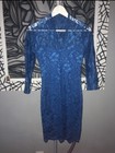 VESTIDO DE ENCAJE Azul Eléctrico MANGA LARGA